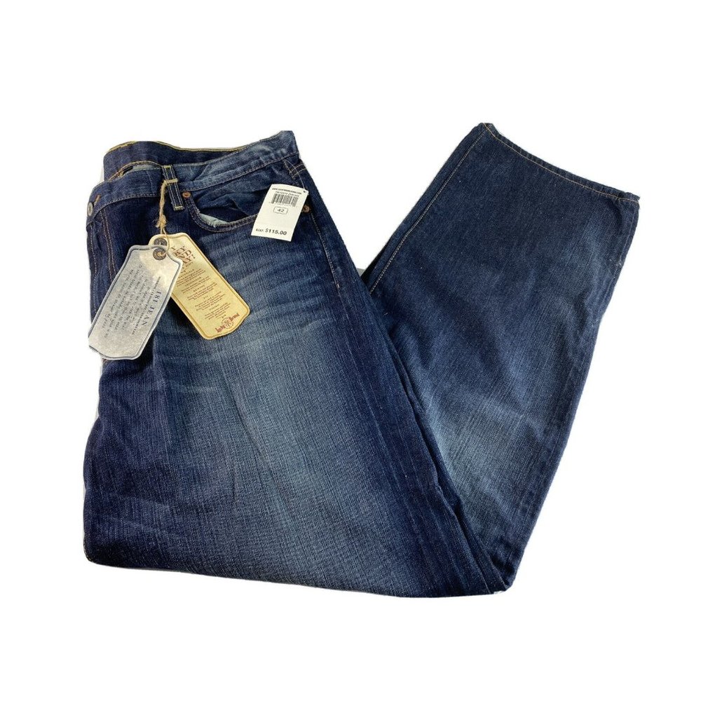New Lucky Brand By Gene Montesano Mens Jeans Blue Dark 181 Midrise Sz 42
